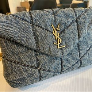 YSL Saint Laurent LouLou toy puffer denim